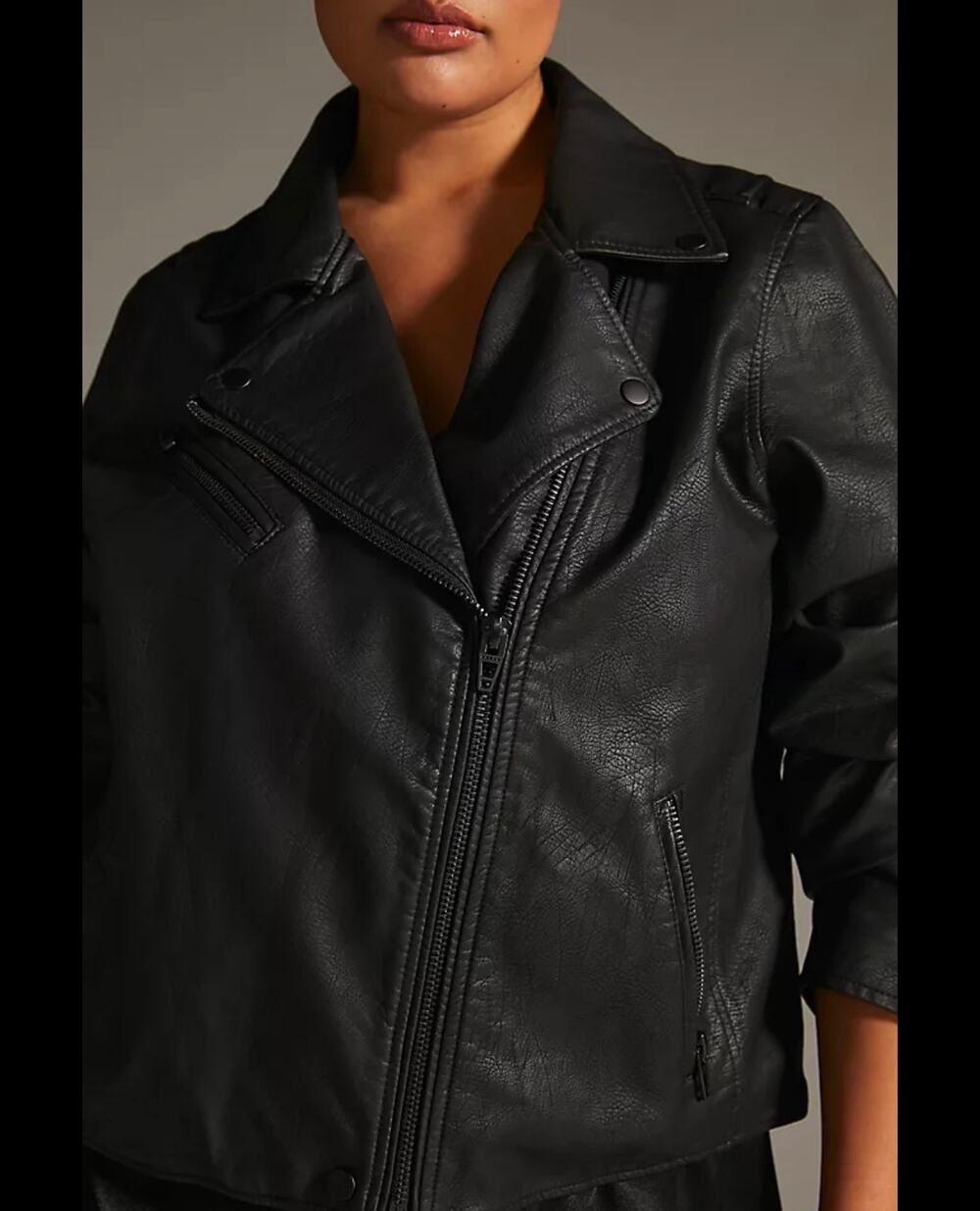 New blank NYC vegan leather moto jacket size XS
